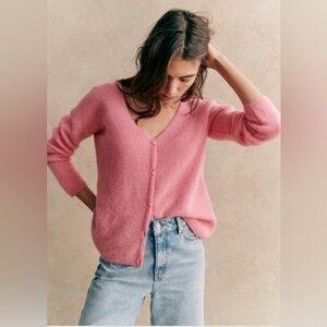 NWT Sezane Barry pop pink cardigan xxs